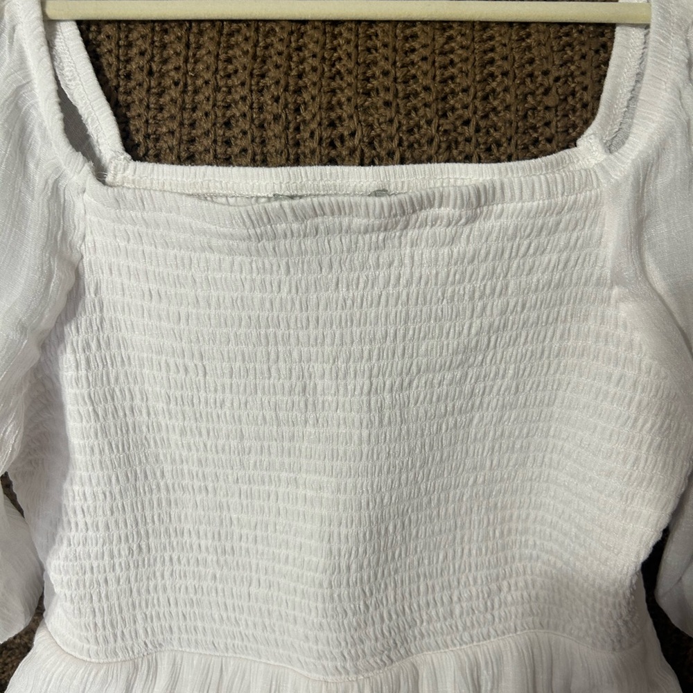 Elegant White Smocked Maxi Dress - Picture 7 of 10